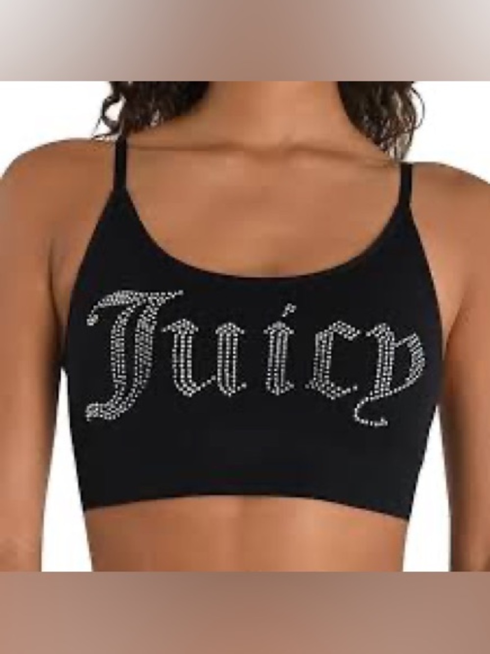 Juicy Couture Black Rhinestone 'Juicy' Bralette